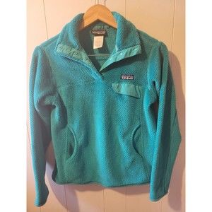 Patagonia Women's Re-Tool Snap-T Teal Green Fleece Pullover  - Size Small